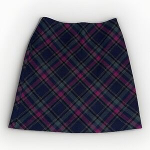 Talbots Wool Plaid Tartan Mini Skirt Size 2P Academia Y2K Preppy